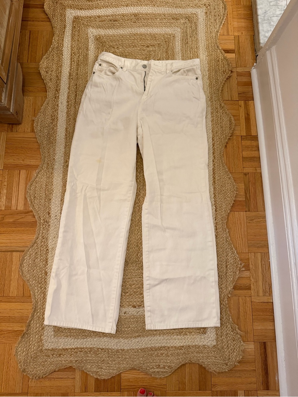Uniqlo Cream Wide-Leg Jeans